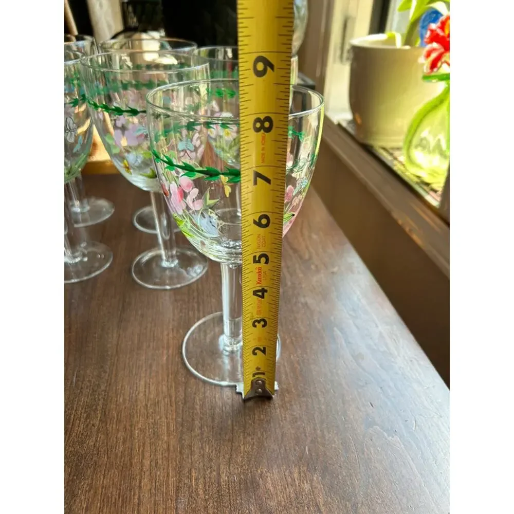5 Portmeirion Botanic Garden Rhododendron hand painted 16 oz goblet 8